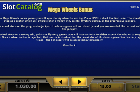 Features. Mega Wheels (Air Dice) slot