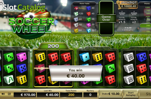 Win Screen. Soccer Wheel slot