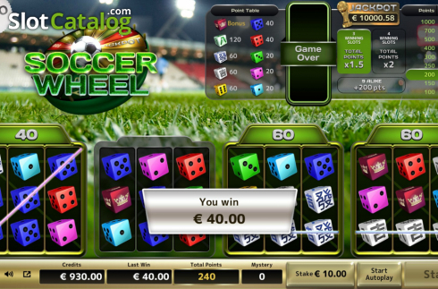 Win Screen 2. Soccer Wheel slot