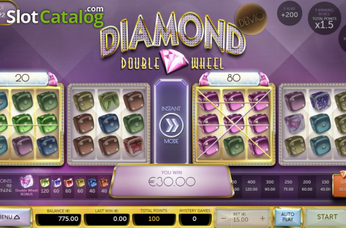 Win Screen 4. Diamond Double Wheel slot
