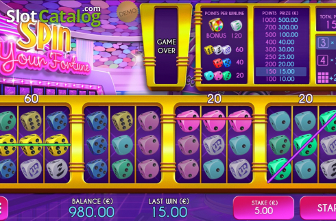Win Screen 3. Spin Your Fortune slot