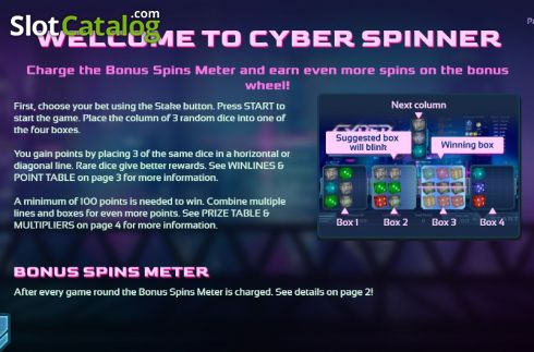 Paytable 1. Cyber Spinner slot