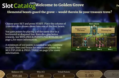 Bildschirm7. Golden Grove Numbers slot