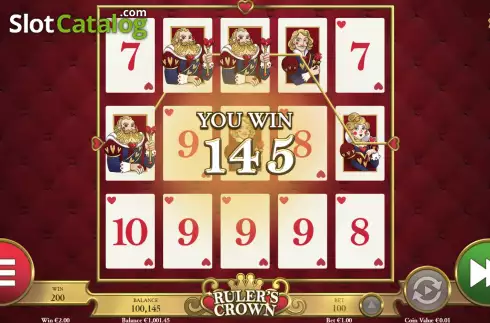 Win screen 2. Ruler's Crown slot