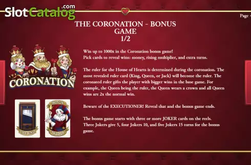 Bonus Game screen. Ruler's Crown slot