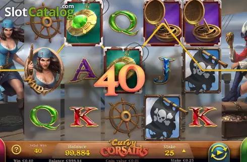 Win screen 2. Curvy Corsairs slot