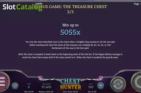 Bonus Game screen 2. Chest Hunter slot