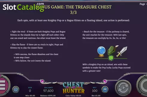 Bonus Game screen 3. Chest Hunter slot