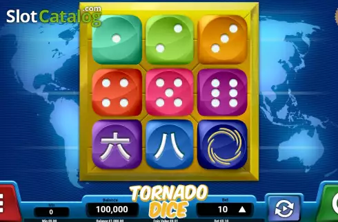 Game screen. Tornado Dice slot