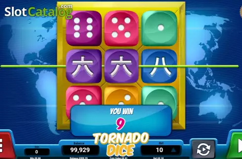 Win screen. Tornado Dice slot