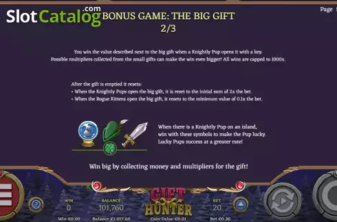 Bonus Game screen 2. Gift Hunter slot