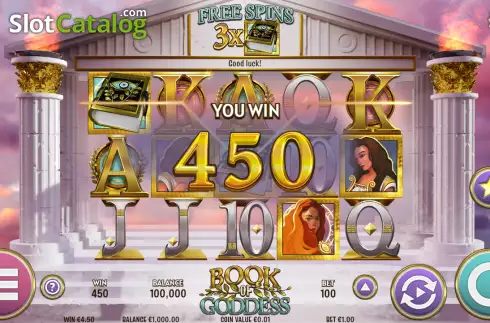Win screen 2. Book of Goddess slot