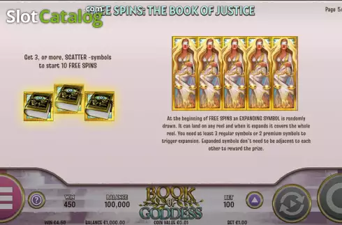 Free Spins screen. Book of Goddess slot