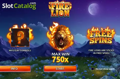 Intro screen. Fire Lion slot