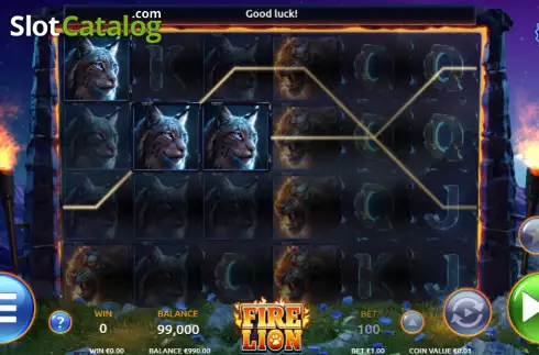 Win screen. Fire Lion slot