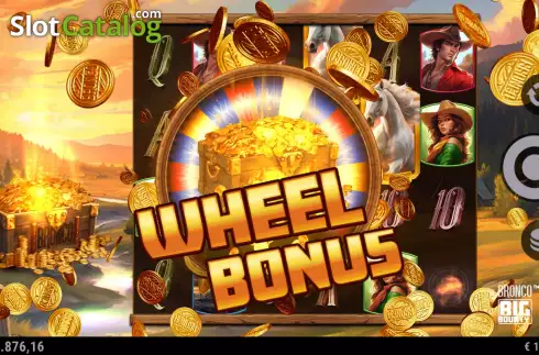 Bonus Wheel Win Screen. Bronco Big Bounty slot
