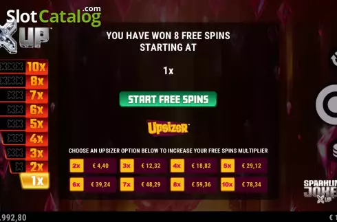 Free Spins Win Screen 3. Sparkling Joker X UP slot