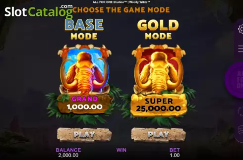 Game Mode Screen. Woolly Wilds slot