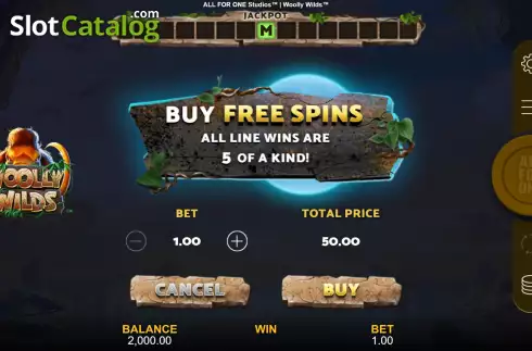 Buy Feature Screen. Woolly Wilds slot