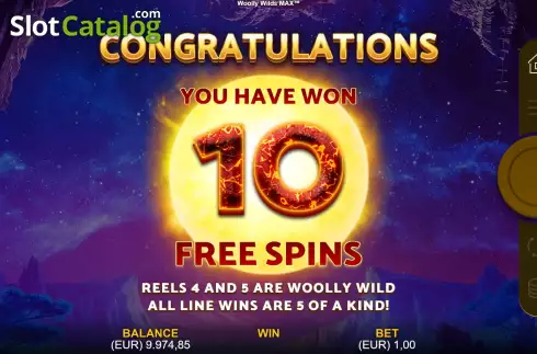 Free Spins Win Screen 2. Woolly Wilds MAX slot