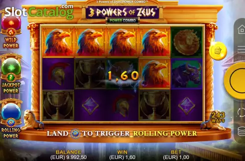 Win Screen 2. 3 Powers of Zeus: Power Combo slot