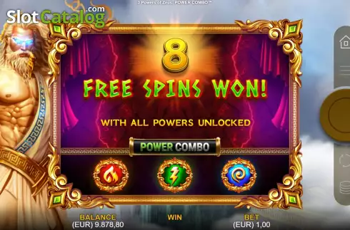 Free Spins Win Screen 2. 3 Powers of Zeus: Power Combo slot