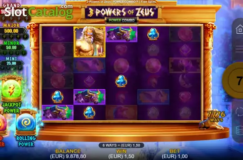 画面9. 3 Powers of Zeus: Power Combo カジノスロット