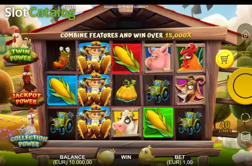 Game Screen. Chickenville Power Combo slot
