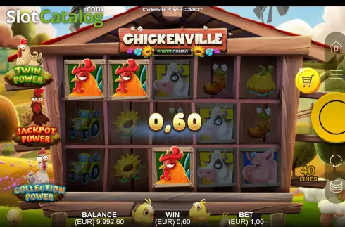 Win Screen. Chickenville Power Combo slot
