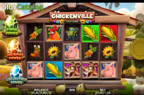 Bonus Game Win Screen. Chickenville Power Combo slot