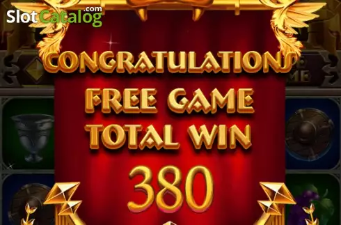 Total Win in Free Spins Screen. Roma Deluxe slot