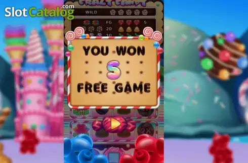 Free Game screen. Crazy Candy slot