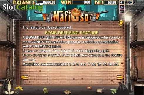 Bomb Defusing Feature. Mafioso (Allbet Gaming) slot