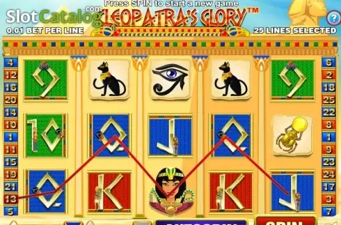 Win Screen. Cleopatras Glory slot