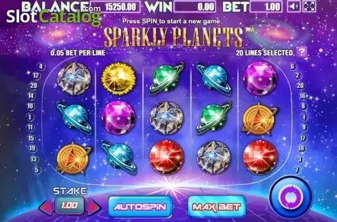 Reel Screen. Sparkly Planets slot