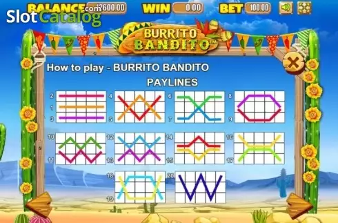 Lines. Burrito Bandito slot