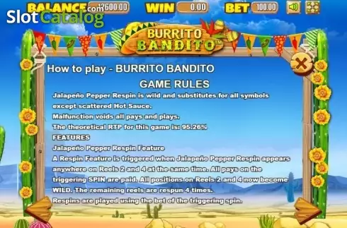Rules 2. Burrito Bandito slot