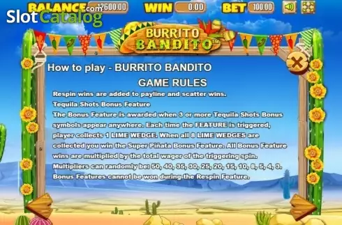 Rules 3. Burrito Bandito slot