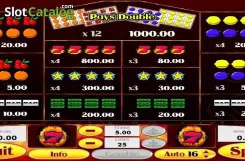 Paytable 3. Super 7 Hot slot