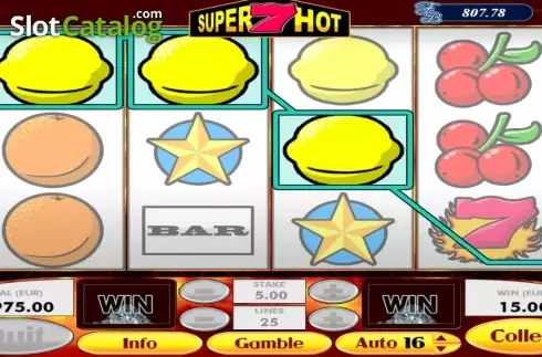 Win screen. Super 7 Hot slot