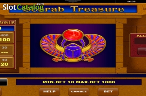 Skärmdump3. Scarab Treasure slot