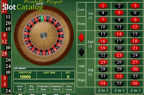Game Screen. Roulette Royal (Amatic Industries) slot