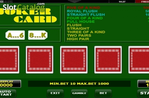 Reels screen. Joker Card Poker (Amatic Industries) slot