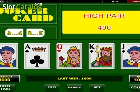 Win screen. Joker Card Poker (Amatic Industries) slot