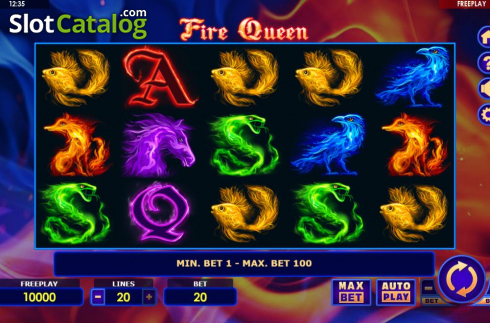 Ekran3. Fire Queen (Amatic Industries) yuvası
