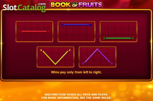 Paytable. Book Of Fruits (Amatic Industries) slot