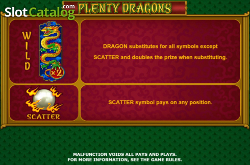 Features. Plenty Dragons slot