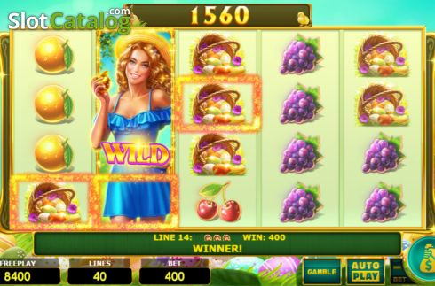 Win screen 2. Lady Fruits 40 Easter slot