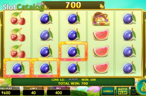 Win screen 3. Lady Fruits 40 Easter slot