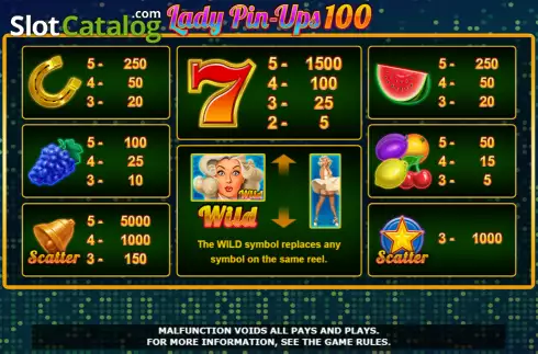 Schermo6. Lady Pin-Ups 100 slot